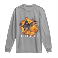 Spinosaurus Racha Explosion Hell Yeah Long Sleeve Shirt Dinosaur Shrieks Meme Funny Prehistoric Fire Blast - Wonder Print Shop