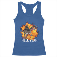 Spinosaurus Racha Explosion Hell Yeah Racerback Tank Top Dinosaur Shrieks Meme Funny Prehistoric Fire Blast - Wonder Print Shop