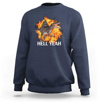 Spinosaurus Racha Explosion Hell Yeah Sweatshirt Dinosaur Shrieks Meme Funny Prehistoric Fire Blast - Wonder Print Shop