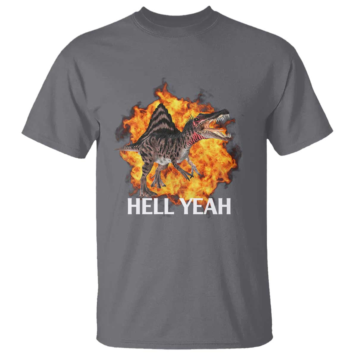 Spinosaurus Racha Explosion Hell Yeah T Shirt Dinosaur Shrieks Meme Funny Prehistoric Fire Blast - Wonder Print Shop