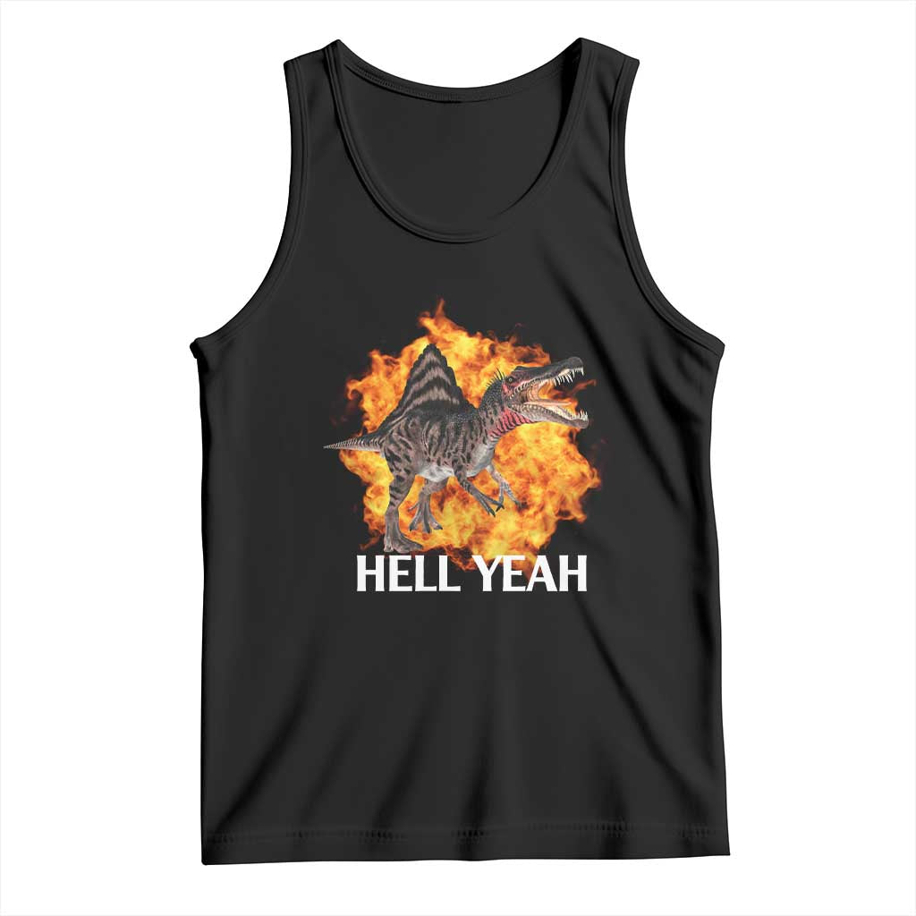 Spinosaurus Racha Explosion Hell Yeah Tank Top Dinosaur Shrieks Meme Funny Prehistoric Fire Blast - Wonder Print Shop