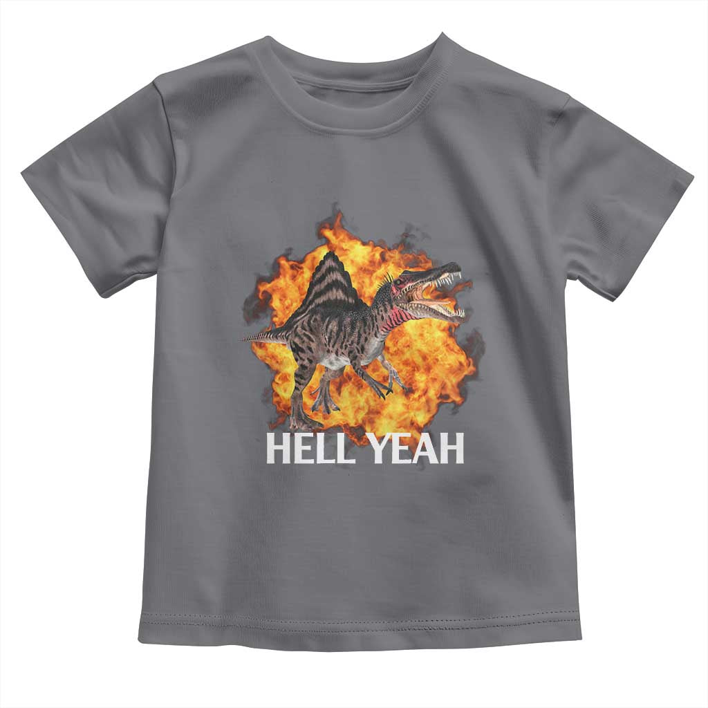 Spinosaurus Racha Explosion Hell Yeah Toddler T Shirt Dinosaur Shrieks Meme Funny Prehistoric Fire Blast - Wonder Print Shop