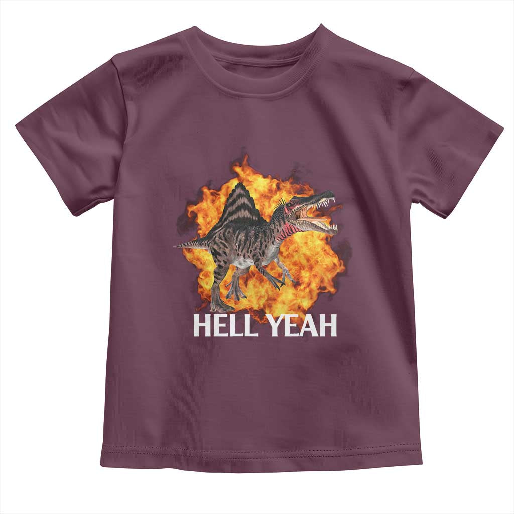 Spinosaurus Racha Explosion Hell Yeah Toddler T Shirt Dinosaur Shrieks Meme Funny Prehistoric Fire Blast - Wonder Print Shop