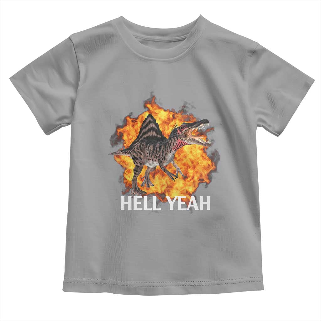 Spinosaurus Racha Explosion Hell Yeah Toddler T Shirt Dinosaur Shrieks Meme Funny Prehistoric Fire Blast - Wonder Print Shop