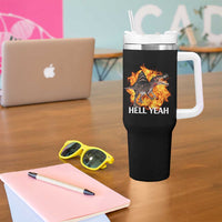 Spinosaurus Racha Explosion Hell Yeah Tumbler With Handle Dinosaur Shrieks Meme Funny Prehistoric Fire Blast - Wonder Print Shop
