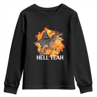 Spinosaurus Racha Explosion Hell Yeah Youth Sweatshirt Dinosaur Shrieks Meme Funny Prehistoric Fire Blast - Wonder Print Shop