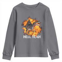 Spinosaurus Racha Explosion Hell Yeah Youth Sweatshirt Dinosaur Shrieks Meme Funny Prehistoric Fire Blast - Wonder Print Shop