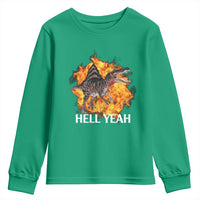 Spinosaurus Racha Explosion Hell Yeah Youth Sweatshirt Dinosaur Shrieks Meme Funny Prehistoric Fire Blast - Wonder Print Shop