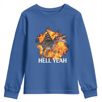 Spinosaurus Racha Explosion Hell Yeah Youth Sweatshirt Dinosaur Shrieks Meme Funny Prehistoric Fire Blast - Wonder Print Shop