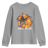 Spinosaurus Racha Explosion Hell Yeah Youth Sweatshirt Dinosaur Shrieks Meme Funny Prehistoric Fire Blast - Wonder Print Shop
