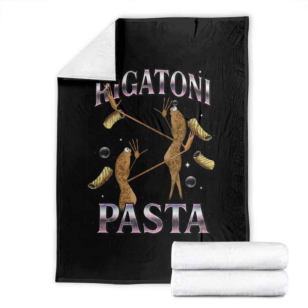 Rigatoni Pasta Lover Marcus The Worm Throw Blanket Retro 90s Bootleg Weird Meme Internet Humor - Wonder Print Shop