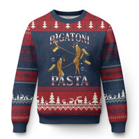 Rigatoni Pasta Lover Marcus The Worm Ugly Christmas Sweater Retro 90s Bootleg Weird Meme Internet Humor - Wonder Print Shop