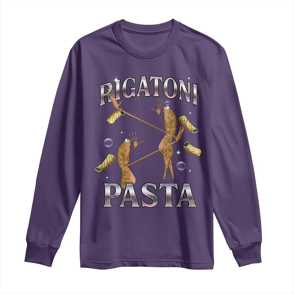 Rigatoni Pasta Lover Marcus The Worm Long Sleeve Shirt Retro 90s Bootleg Weird Meme Internet Humor - Wonder Print Shop