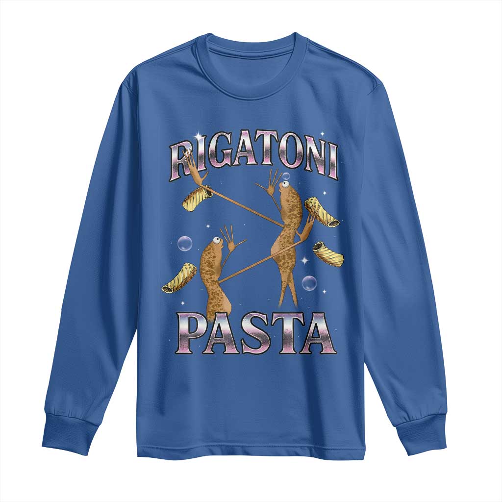 Rigatoni Pasta Lover Marcus The Worm Long Sleeve Shirt Retro 90s Bootleg Weird Meme Internet Humor - Wonder Print Shop