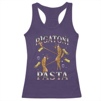 Rigatoni Pasta Lover Marcus The Worm Racerback Tank Top Retro 90s Bootleg Weird Meme Internet Humor - Wonder Print Shop