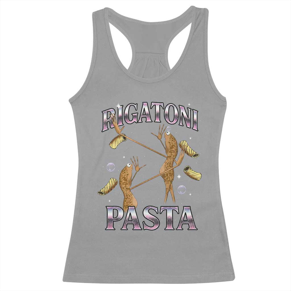 Rigatoni Pasta Lover Marcus The Worm Racerback Tank Top Retro 90s Bootleg Weird Meme Internet Humor - Wonder Print Shop