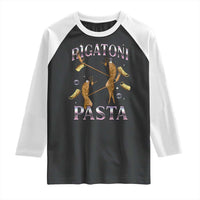 Rigatoni Pasta Lover Marcus The Worm Raglan Shirt Retro 90s Bootleg Weird Meme Internet Humor - Wonder Print Shop