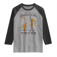 Rigatoni Pasta Lover Marcus The Worm Raglan Shirt Retro 90s Bootleg Weird Meme Internet Humor - Wonder Print Shop