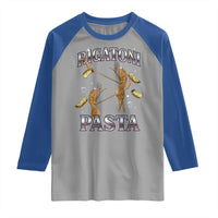 Rigatoni Pasta Lover Marcus The Worm Raglan Shirt Retro 90s Bootleg Weird Meme Internet Humor - Wonder Print Shop