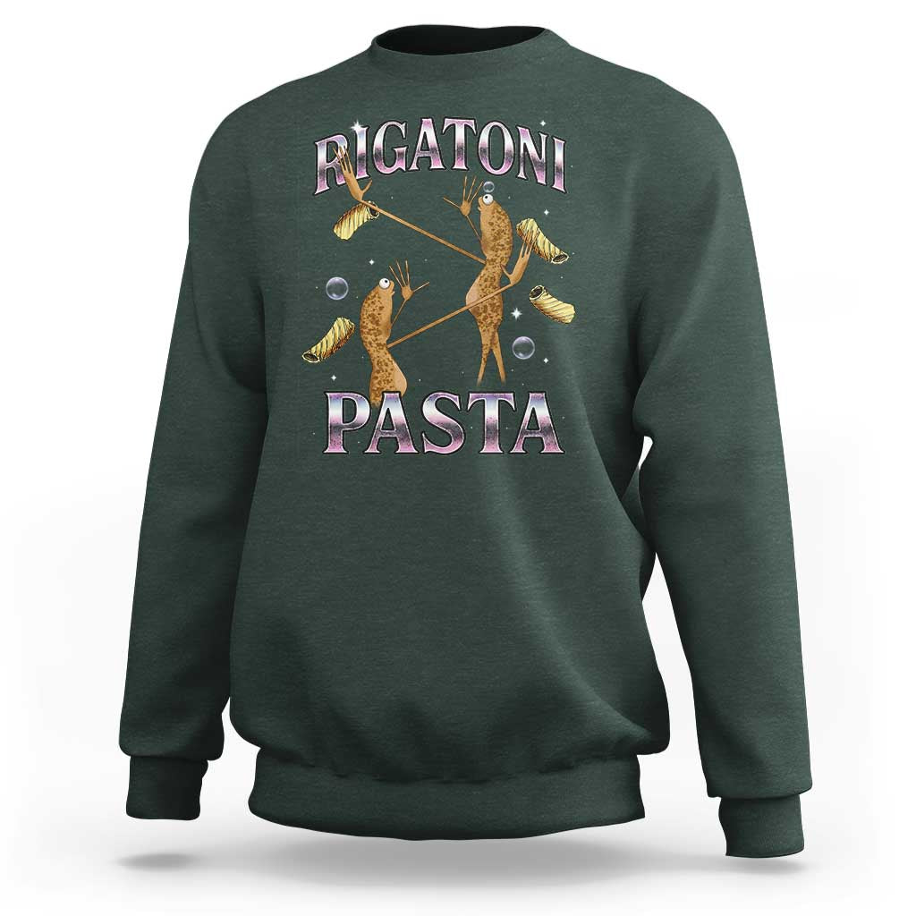 Rigatoni Pasta Lover Marcus The Worm Sweatshirt Retro 90s Bootleg Weird Meme Internet Humor - Wonder Print Shop