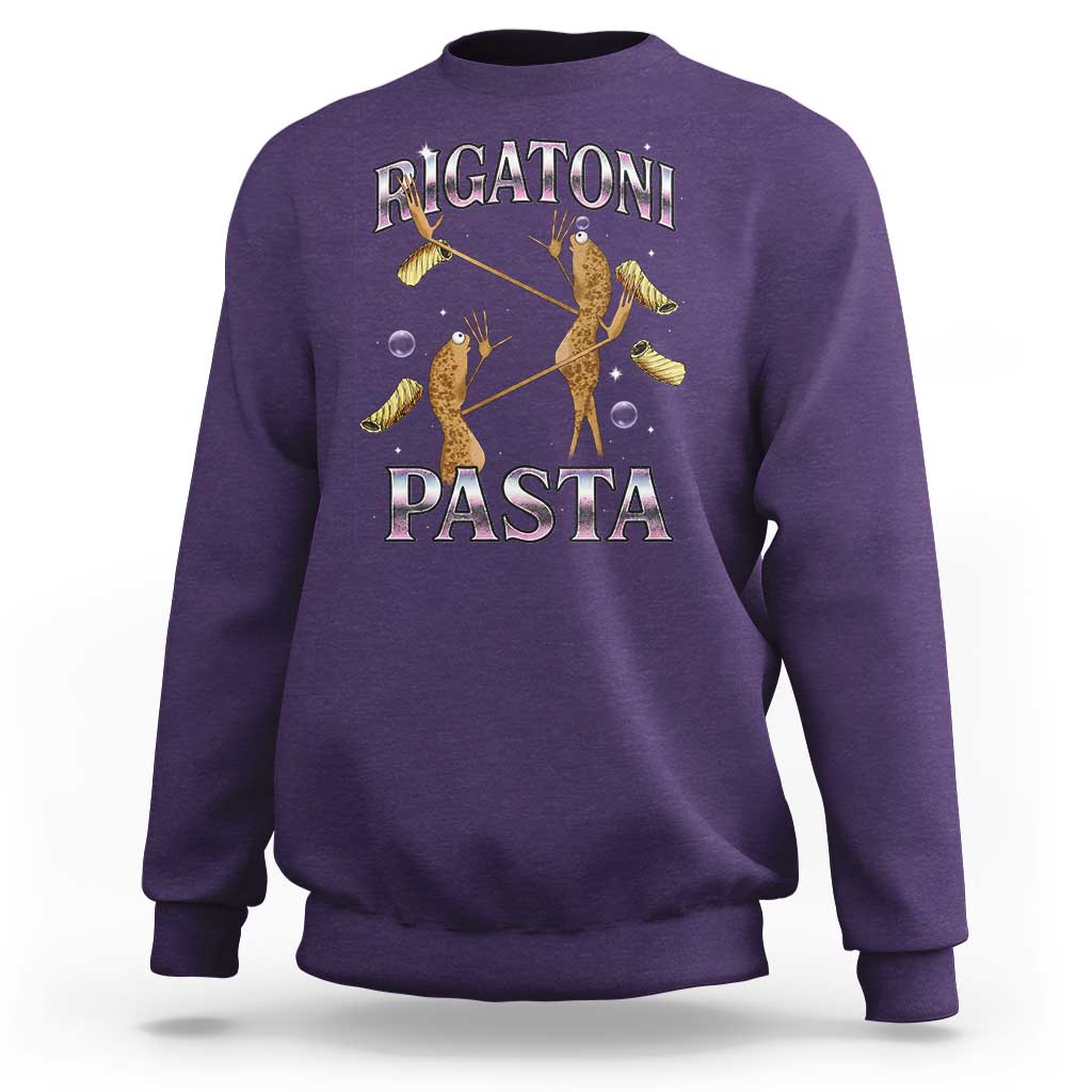 Rigatoni Pasta Lover Marcus The Worm Sweatshirt Retro 90s Bootleg Weird Meme Internet Humor - Wonder Print Shop