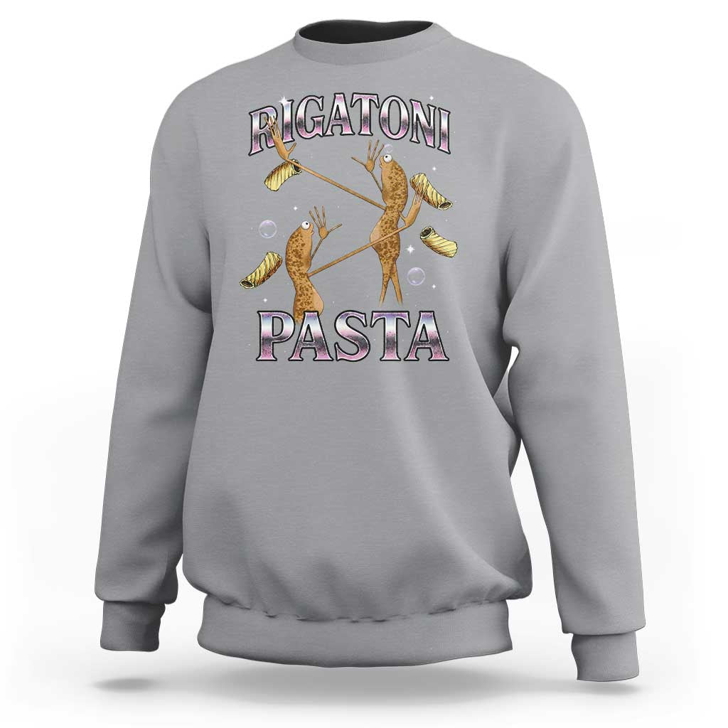 Rigatoni Pasta Lover Marcus The Worm Sweatshirt Retro 90s Bootleg Weird Meme Internet Humor - Wonder Print Shop