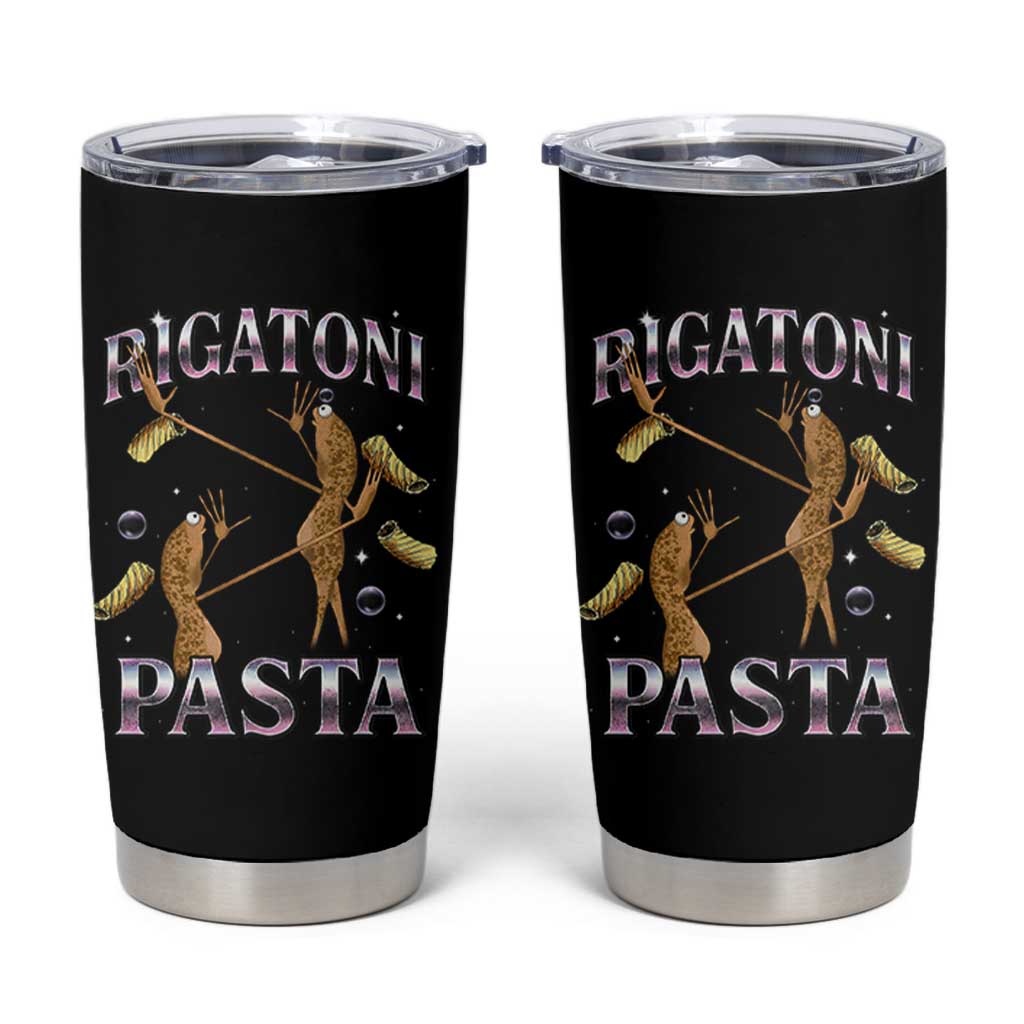 Rigatoni Pasta Lover Marcus The Worm Tumbler Cup Retro 90s Bootleg Weird Meme Internet Humor - Wonder Print Shop