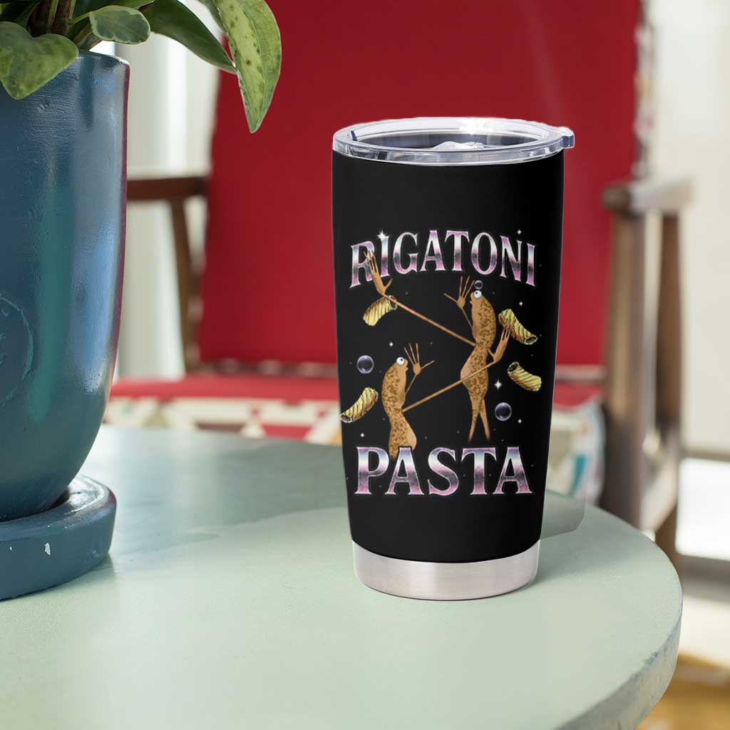 Rigatoni Pasta Lover Marcus The Worm Tumbler Cup Retro 90s Bootleg Weird Meme Internet Humor - Wonder Print Shop