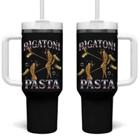 Rigatoni Pasta Lover Marcus The Worm Tumbler With Handle Retro 90s Bootleg Weird Meme Internet Humor - Wonder Print Shop