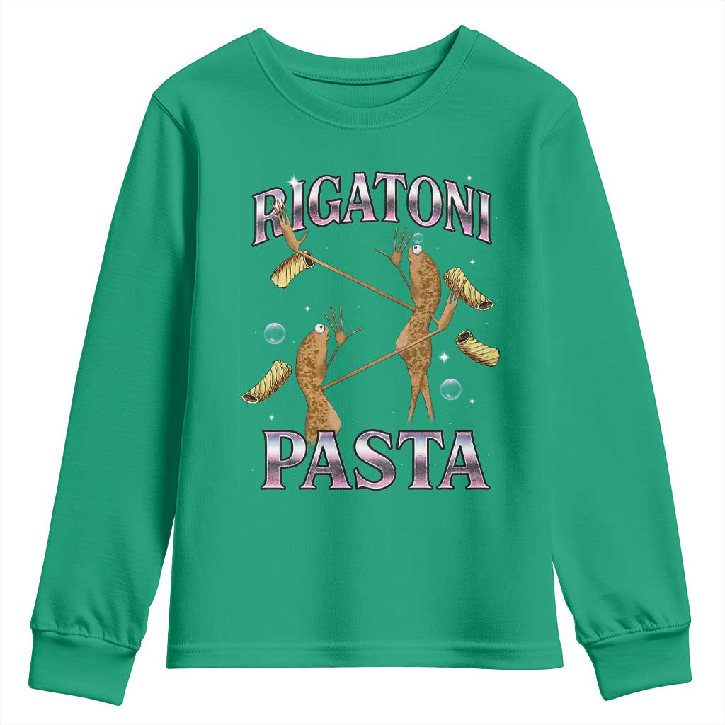 Rigatoni Pasta Lover Marcus The Worm Youth Sweatshirt Retro 90s Bootleg Weird Meme Internet Humor - Wonder Print Shop
