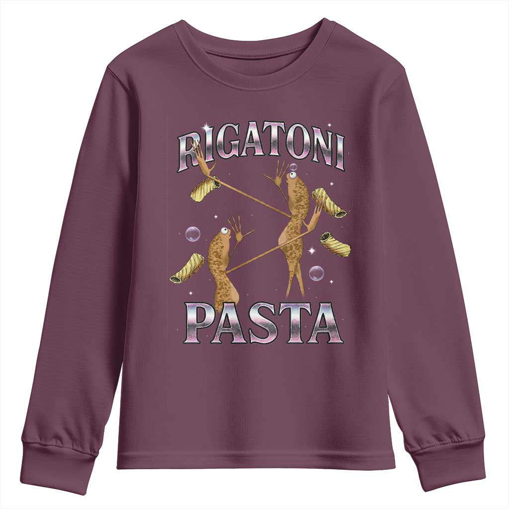 Rigatoni Pasta Lover Marcus The Worm Youth Sweatshirt Retro 90s Bootleg Weird Meme Internet Humor - Wonder Print Shop