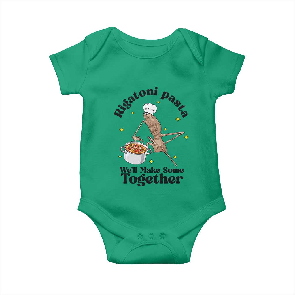 Rigatoni Pasta Chef Marcus The Worm Baby Onesie We'll Make Some Together Wholesome Weird Meme - Wonder Print Shop