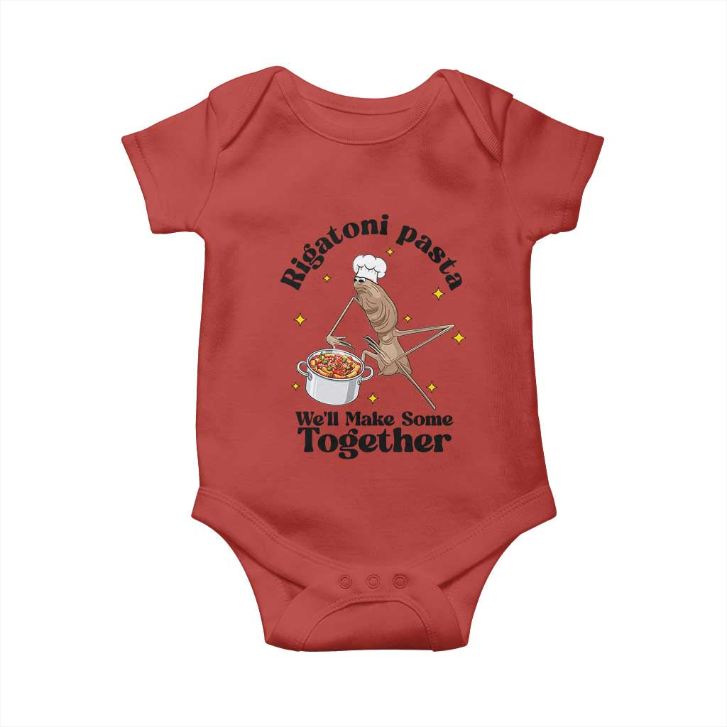 Rigatoni Pasta Chef Marcus The Worm Baby Onesie We'll Make Some Together Wholesome Weird Meme - Wonder Print Shop