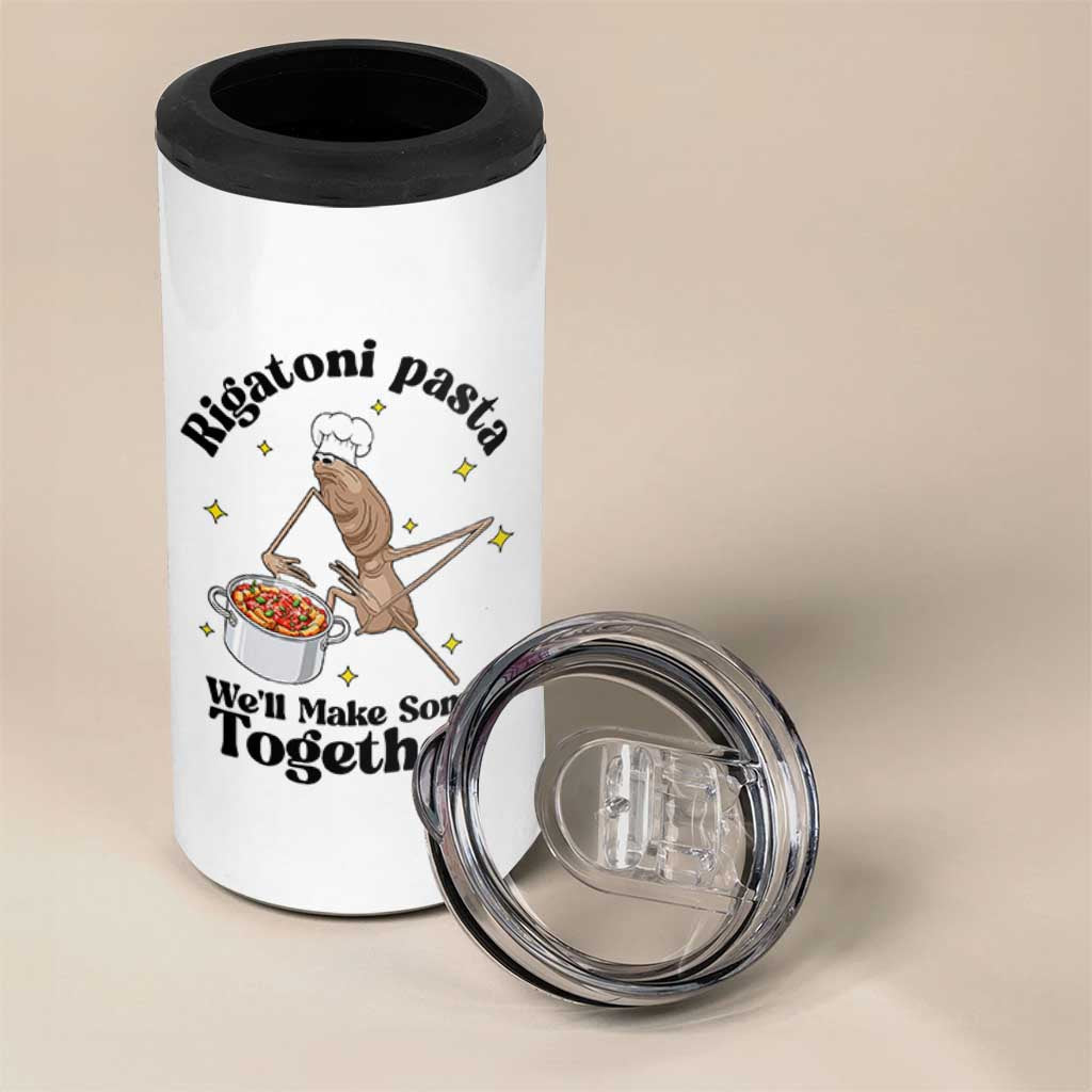 Rigatoni Pasta Chef Marcus The Worm 4 in 1 Can Cooler Tumbler We'll Make Some Together Wholesome Weird Meme - Wonder Print Shop