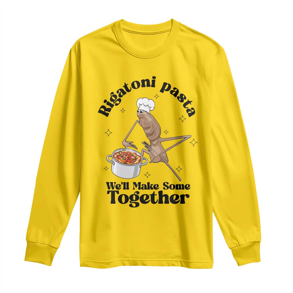 Rigatoni Pasta Chef Marcus The Worm Long Sleeve Shirt We'll Make Some Together Wholesome Weird Meme - Wonder Print Shop