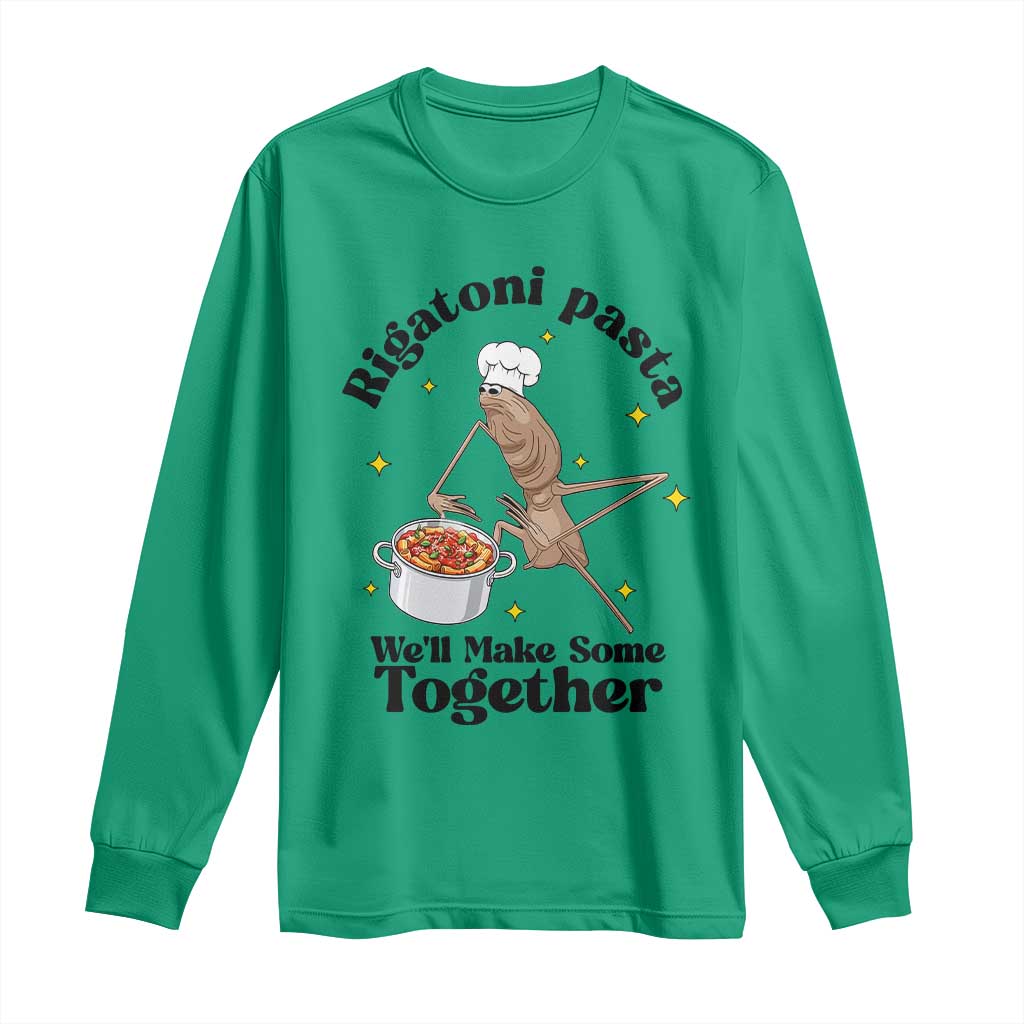 Rigatoni Pasta Chef Marcus The Worm Long Sleeve Shirt We'll Make Some Together Wholesome Weird Meme - Wonder Print Shop