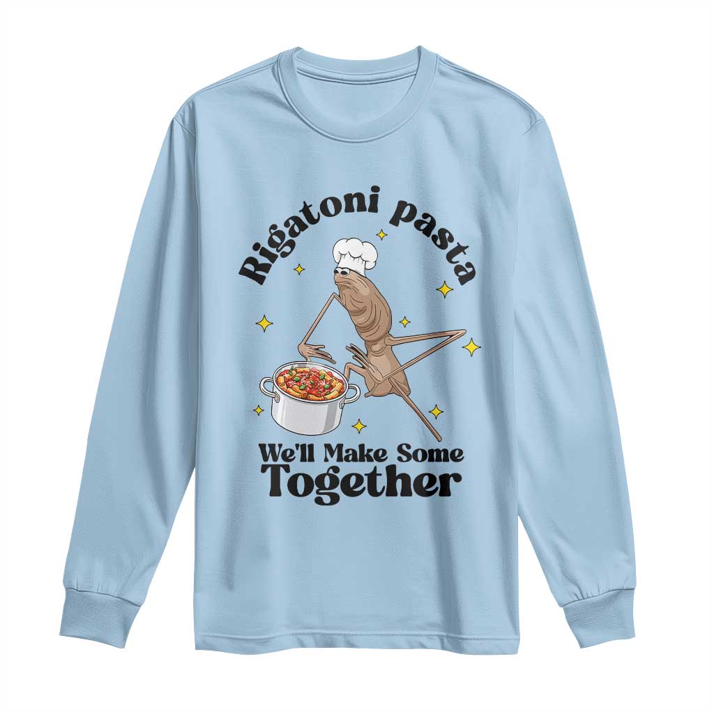 Rigatoni Pasta Chef Marcus The Worm Long Sleeve Shirt We'll Make Some Together Wholesome Weird Meme - Wonder Print Shop