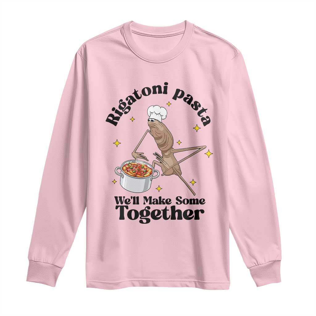 Rigatoni Pasta Chef Marcus The Worm Long Sleeve Shirt We'll Make Some Together Wholesome Weird Meme - Wonder Print Shop