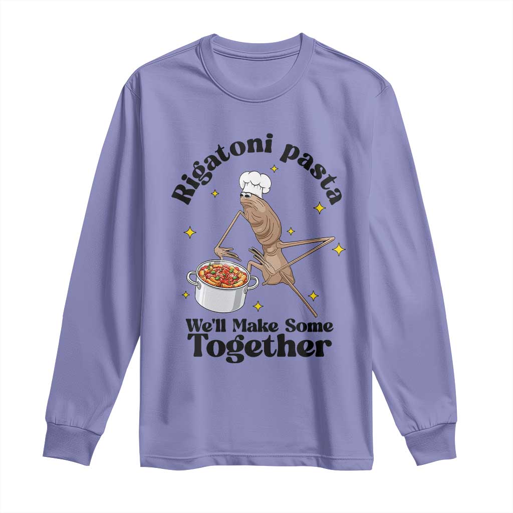 Rigatoni Pasta Chef Marcus The Worm Long Sleeve Shirt We'll Make Some Together Wholesome Weird Meme - Wonder Print Shop