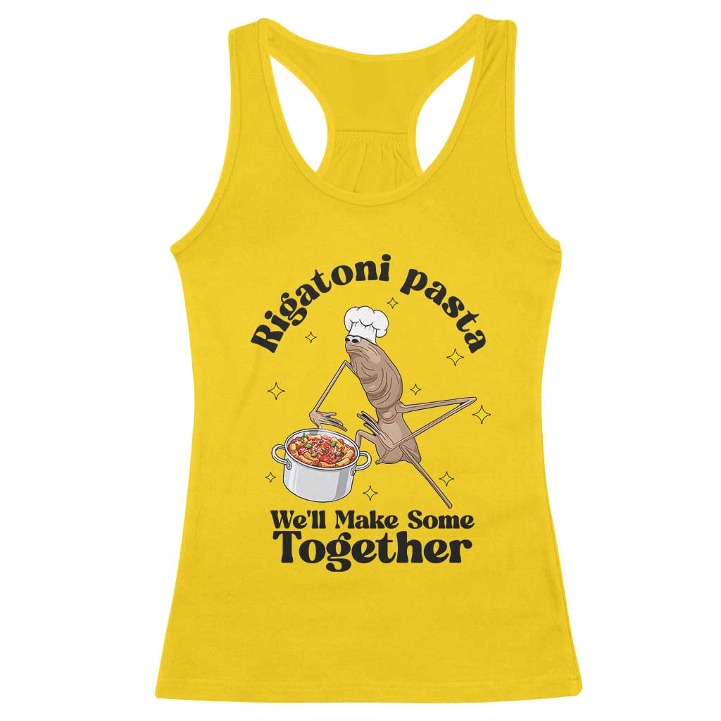 Rigatoni Pasta Chef Marcus The Worm Racerback Tank Top We'll Make Some Together Wholesome Weird Meme - Wonder Print Shop