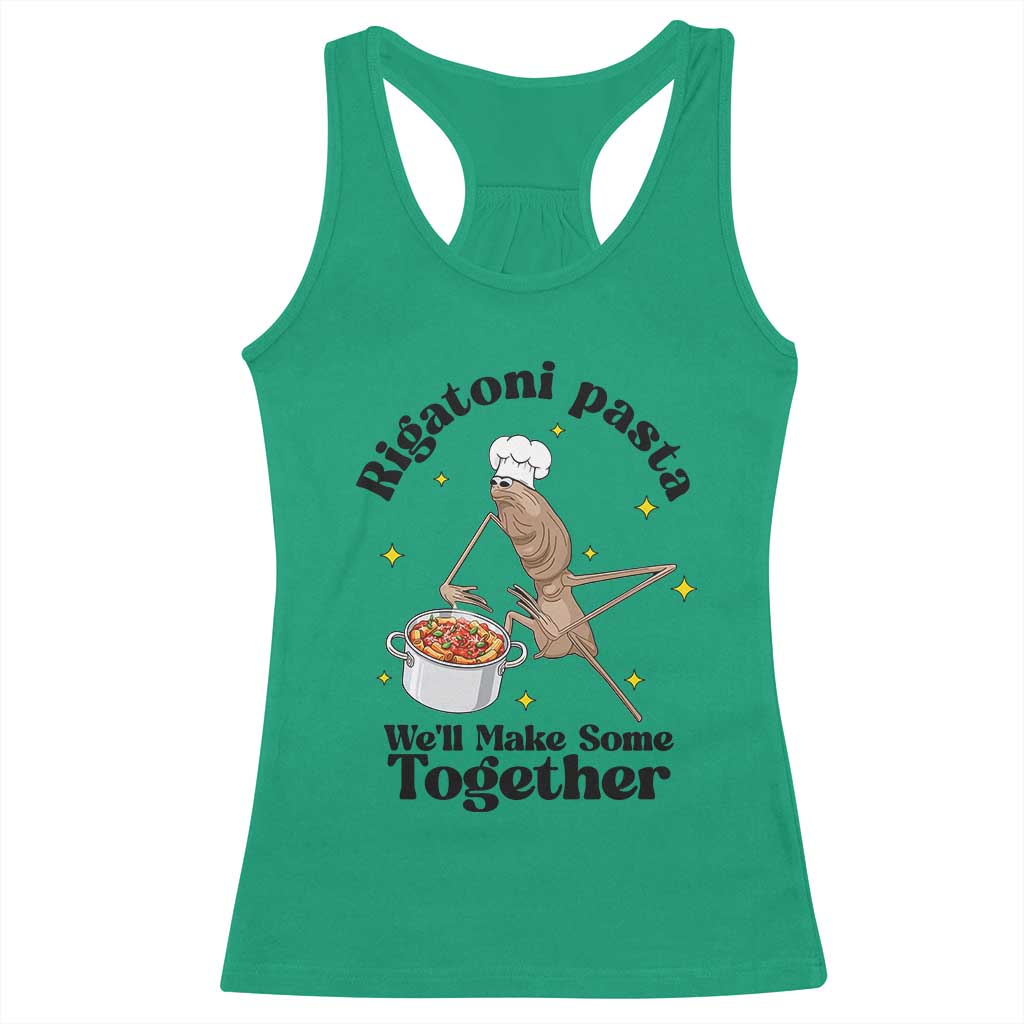 Rigatoni Pasta Chef Marcus The Worm Racerback Tank Top We'll Make Some Together Wholesome Weird Meme - Wonder Print Shop