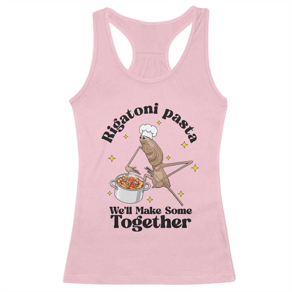 Rigatoni Pasta Chef Marcus The Worm Racerback Tank Top We'll Make Some Together Wholesome Weird Meme - Wonder Print Shop