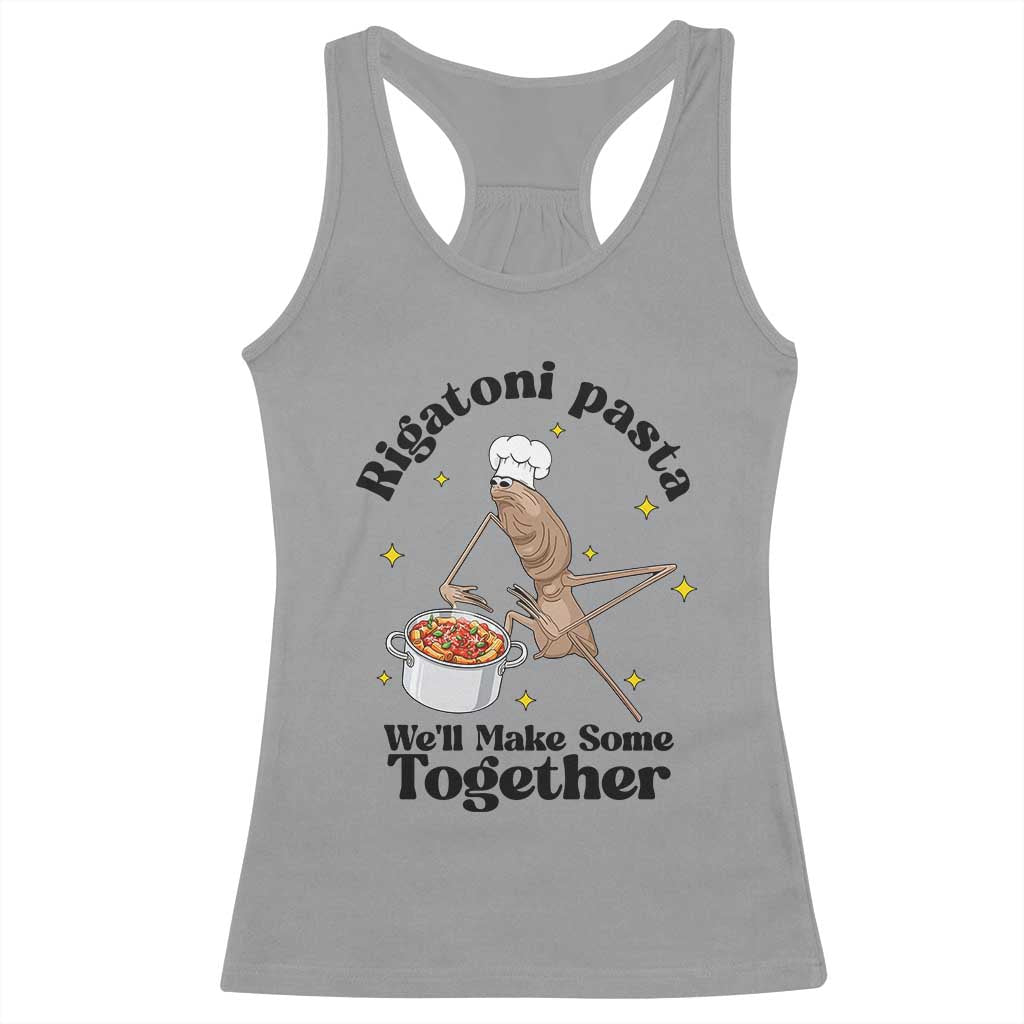 Rigatoni Pasta Chef Marcus The Worm Racerback Tank Top We'll Make Some Together Wholesome Weird Meme - Wonder Print Shop