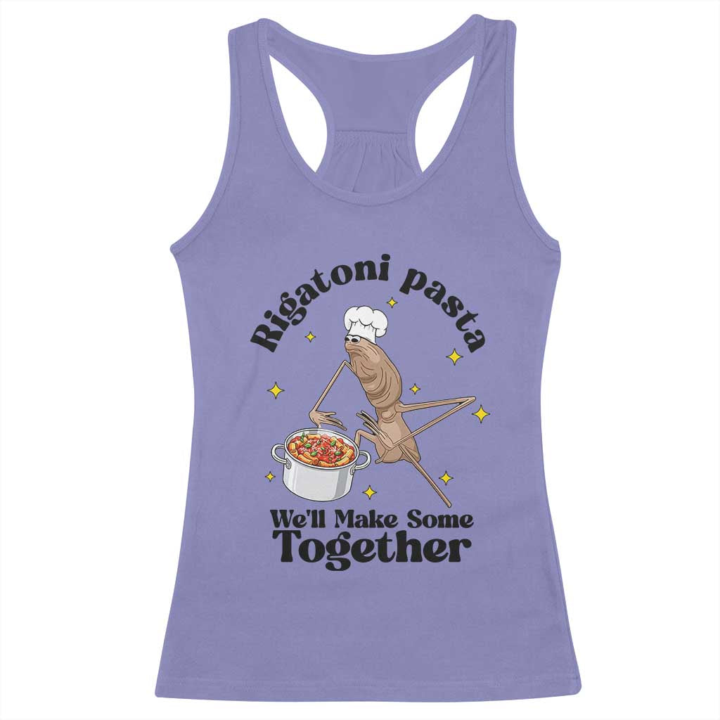 Rigatoni Pasta Chef Marcus The Worm Racerback Tank Top We'll Make Some Together Wholesome Weird Meme - Wonder Print Shop