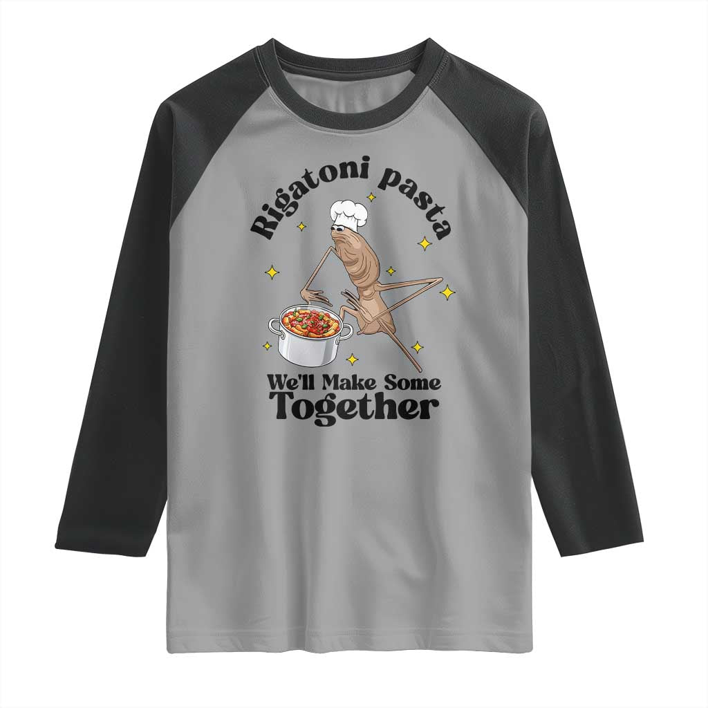 Rigatoni Pasta Chef Marcus The Worm Raglan Shirt We'll Make Some Together Wholesome Weird Meme - Wonder Print Shop
