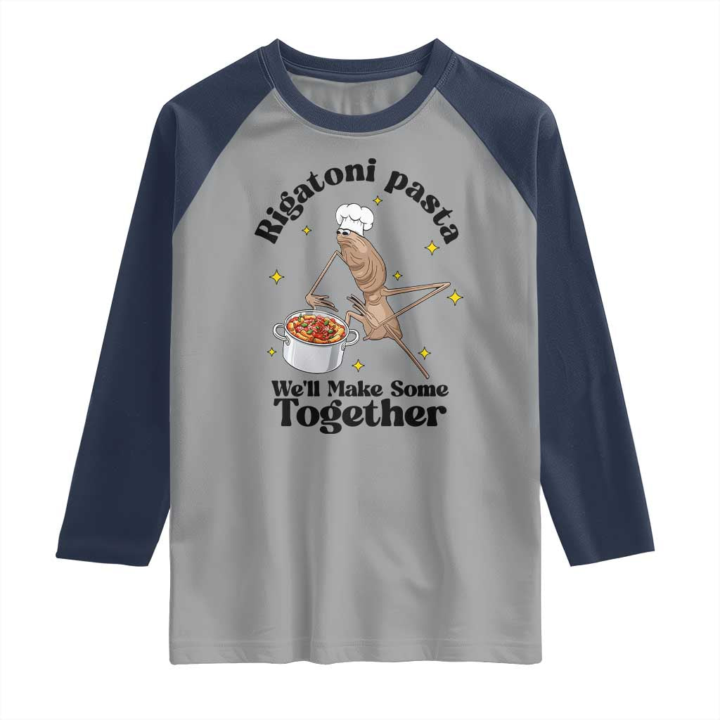 Rigatoni Pasta Chef Marcus The Worm Raglan Shirt We'll Make Some Together Wholesome Weird Meme - Wonder Print Shop