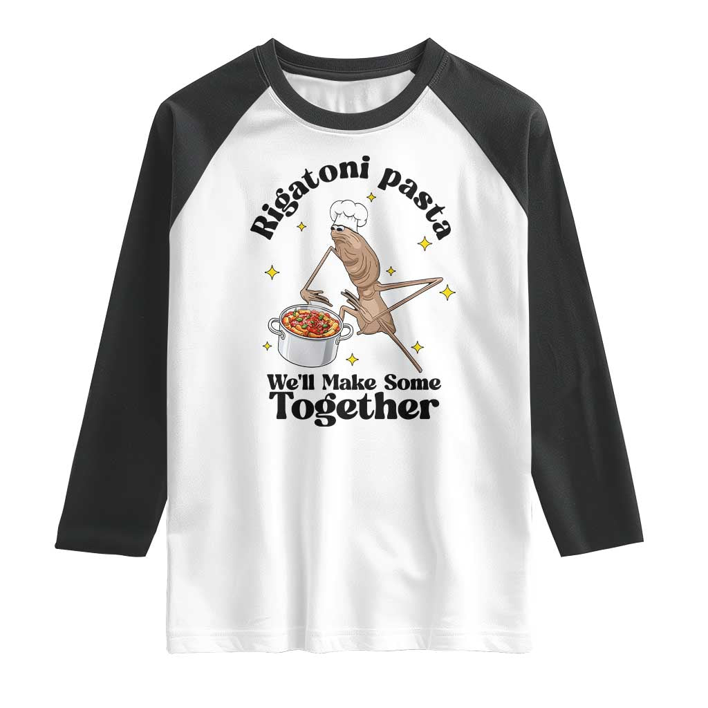 Rigatoni Pasta Chef Marcus The Worm Raglan Shirt We'll Make Some Together Wholesome Weird Meme - Wonder Print Shop