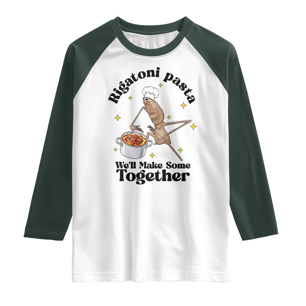 Rigatoni Pasta Chef Marcus The Worm Raglan Shirt We'll Make Some Together Wholesome Weird Meme - Wonder Print Shop