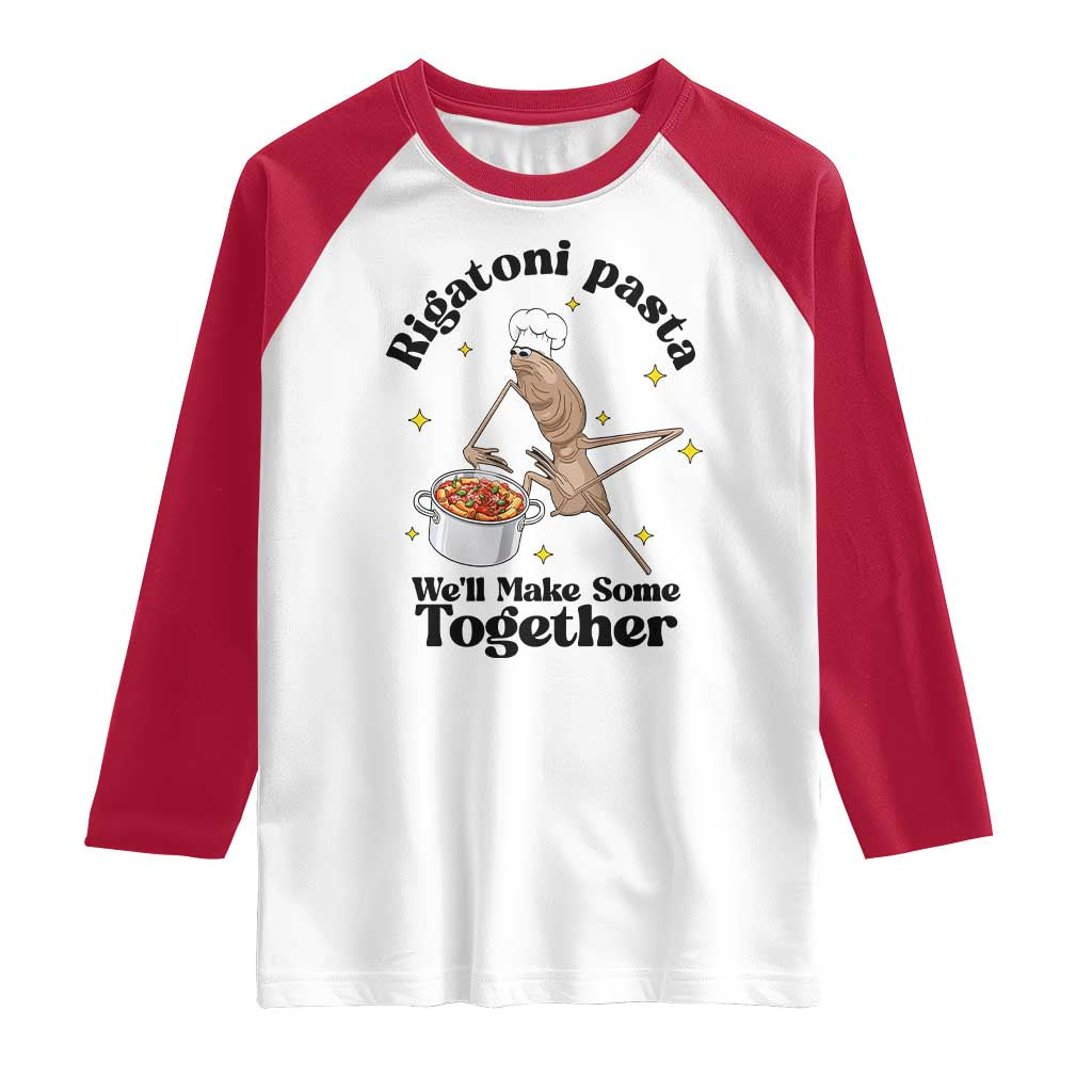 Rigatoni Pasta Chef Marcus The Worm Raglan Shirt We'll Make Some Together Wholesome Weird Meme - Wonder Print Shop