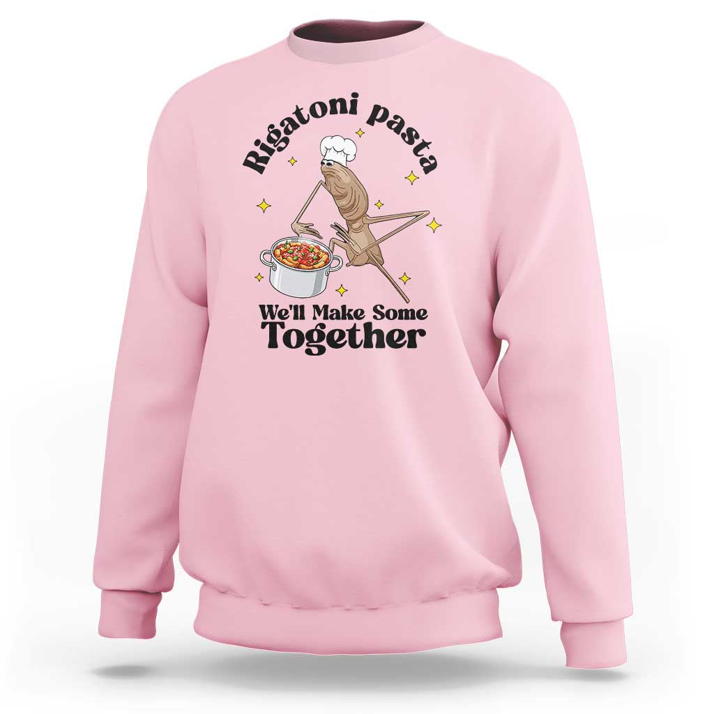Rigatoni Pasta Chef Marcus The Worm Sweatshirt We'll Make Some Together Wholesome Weird Meme - Wonder Print Shop
